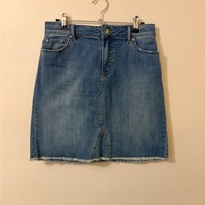 EST. 1946 Denim Blue Denim Skirt with Front Notch